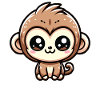 Kawaii Monkey Bébé Singe