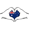 Australia Flag Heart Shape