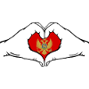 Montanegro Flag Heart Shape