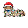 Blauzungenskink Eidechse Mit Weihnachtsbeleuchtung
