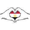 Egypt Flag Heart Shape
