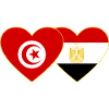 Tunisia Egypt Flag Heart