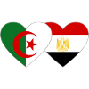 Algeria Egypt Flag Heart