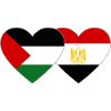 Palestine Egypt Flag Heart