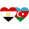 Egypt Azerbaijan Flag Heart