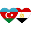 Azerbaijan Egypt Flag Heart