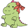 a little dinosaur at Christmas