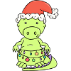 Süßer Weihnachtsdrache mit Lichterkette