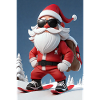 Santa skiing