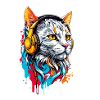 Katze hört Musik