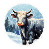 Rind auf winterlicher Alm