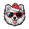 Dessin de Noël poméranien