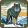 Cool wolf in Celtic style