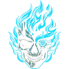 Cyberpunk Flame Skull