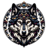 majestic wolf with frame