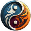 Yin Yang astratto, Fuoco e Acqua, Dualità
