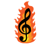 burning clef music musical note