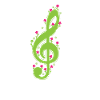 Clef with Flowers Music