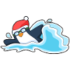 Pingouin Noël baignade