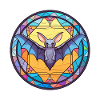 Fledermaus-Buntglas-Cartoon-Kawaii-Tier