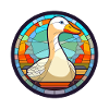 Gänse-Buntglas-Cartoon-Kawaii-Tier