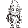 Cute gnome with backpack