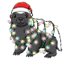 Honigdachs Mit Weihnachtsbeleuchtung