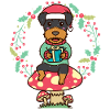 Deutsche Jagdterrier Hund Weihnachtskranz