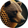 Brown Bear in Bee Honeycomb