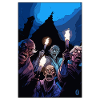 Old hunters with torches