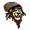 Löwe mit Dreadlocks Rastafari