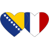 Bosnia France Flag Heart