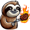 Sloth grilling steak