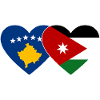 Kosovo Jordanie Drapeau Coeur
