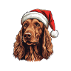 Irish Setter Dog Christmas Head