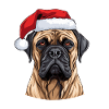 Boerboel Dog Christmas Head