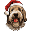 Otterhound Dog Christmas Head
