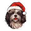 Havanese Dog Christmas Head