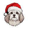 Maltese Dog Christmas Head