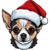 Chihuahua Dog Christmas Head