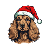 Cocker Spaniel Dog Christmas Head