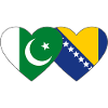 Pakistan Bosnie drapeau coeur