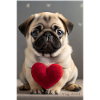 Cute puppy with heart