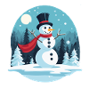 Snowman Christmas Drawing
