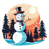 Snowman Christmas Drawing