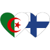 Algeria Finland Flag Heart