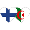 Finland Algeria Flag Heart