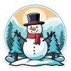 Snowman Christmas Drawing