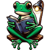 Frog with book