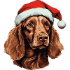 Irish Setter Dog Christmas Head